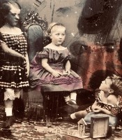 Baker Siblings; wet plate glass negative c1858/9
